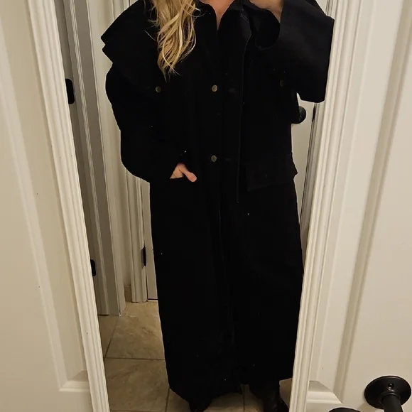 Cotton Vintage Duster/Trench, Banff Style, Yellowstone, Ranchwear, Sz. S - Picture 3 of 11